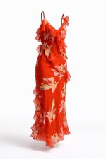 Collective Jenee Naylor Red Floral Ruffle Maxi Dress Women’s Size M NWT