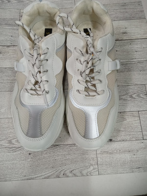 Jintu Woman's Shoes White Patent PU Mesh Lace Up Sneakers Woman's 