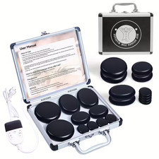 10PCS Hot Stones Massage Warmer Kit Massage Set Portable New With Case