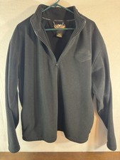 Harley-Davidson Men s XL Black Fleece Quarter Zip Pullover Embroidered