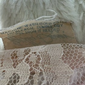 Vintage Betty Dain Sheer Pink Lace Apron Skirt Lingerie | One Size