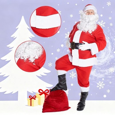 Weihnachtsmann-Kostüm für Erwachsene Partys Weihnachtskostüme mit Mütze & Bart
