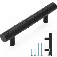 15 Pack | Matte Black Kitchen Cabinet 3 Inch Hole Center, 