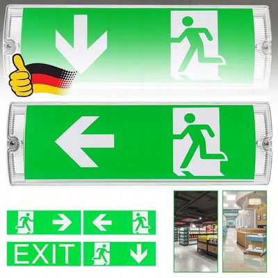 LED Notbeleuchtung Exit Notausgang Fluchtweglampe Notlicht Akku Notleuchte TOP