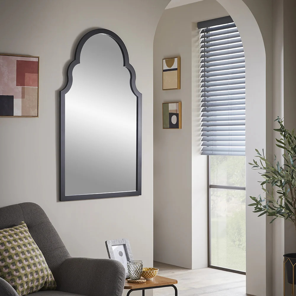 Wall Mirror Casablanca Arched Shape with Black Frame- H 104cm X L 60cm x W 4cm