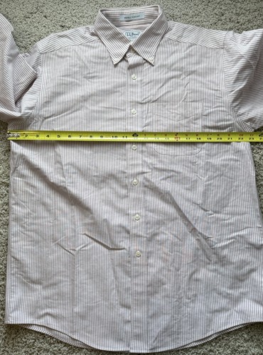 Men’s LL Bean Red Striped Oxford Dress Shirt Size 16/35 - Picture 6 of 6