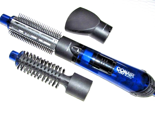 Neu! CONAIR BIG CURL 1 1/4" HEISSLUFT LOCKENSTAB BÜRSTE COMBO 1000W 3 Attatchmen