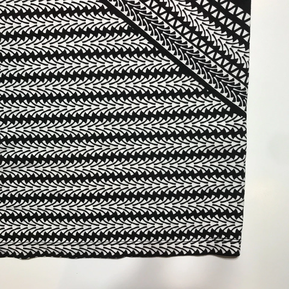 Falda lápiz informal Max Studio para mujer estampado geométrico midi en blanco y negro XL Foto 4 de 4