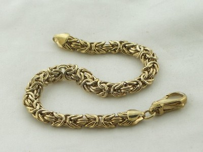 925 Sterling Gold Wash Byzantine AK Atasay Kuyumculuk Turkey 7  Bracelet