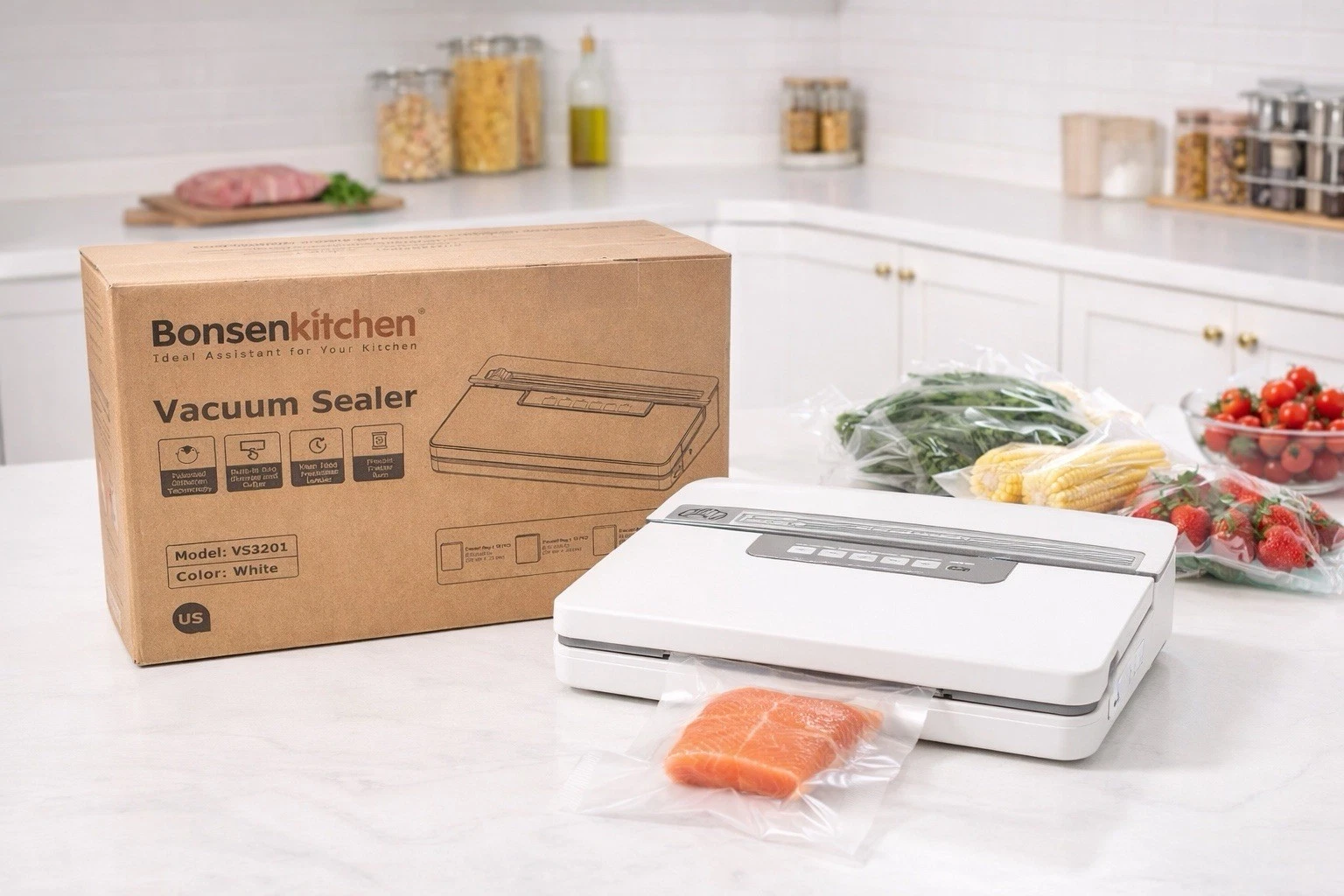 Bonsenkitchen Vacuum Sealer VS3201 – Food Vacuum Sealing Machine