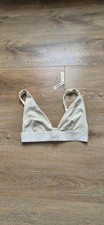 BNWT SKIMS ribbed Cotton Plunge Bralette In Bone Size M