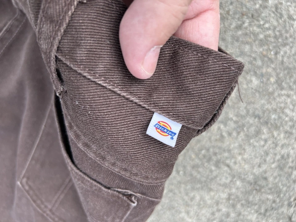 Ropa de trabajo Dickies vintage 34x30 marrón denim hecha en EE. UU. Foto 3 de 4