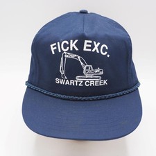 Snapback Trucker Farmer Hat Cap Fick Excavating Swartz Creek 1980's