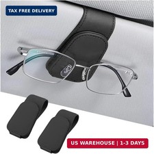 Sunglasses Holders for Car Sun Visor, Leather Eyeglasses Hanger Mounter, M
