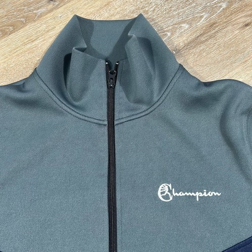 Champion Todd Snyder Terrycloth Full Zip Track Jacket Mens M Gray Blue *Stain - Afbeelding 2 van 16