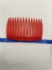 Vintage Plastic Hair Side Combs Lot of 3 Red Clear Beige Curved Hair Accessories — photo 4
