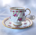 Vintage Elizabethan Fine Bone China Small Pink Roses Tea Cup & Saucer England