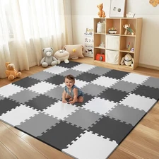 36Pcs Baby Play Mat for Floor, Foam Floor Tiles for Kids with Interlocking, S...