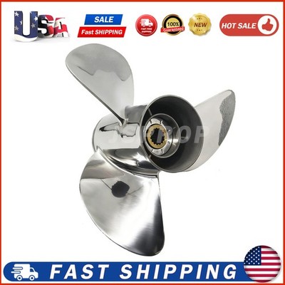Stainless Outboard Propeller 13 1/4x17-K For Yamaha Motor F 70-115 HP 15 Spline