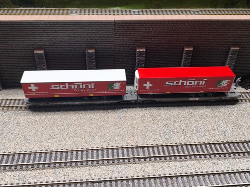 Roco 66604 H0 1:87 Doppelwippenwagen Lkw-Aufliegern Schöni SBB Ep.V NEU/OVP 643 | Condition: Neu