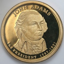 2007 S Gem DCam Proof John Adams Presidential Dollar