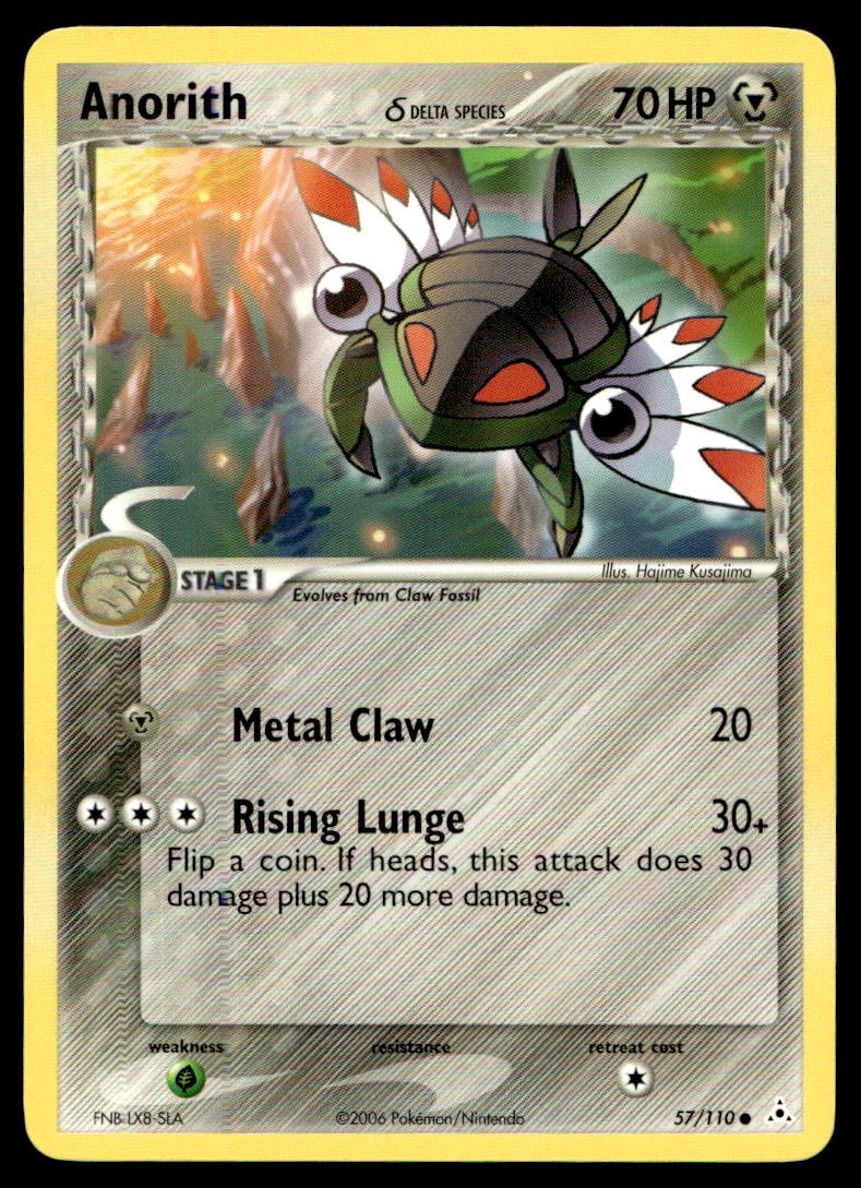 EX-NM Holon Phantoms Anorith (Delta Species) Common 57/110 2006 Pokemon TCG