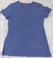 HeartSoul Scrub Shirt Blue Pink Sz S B2