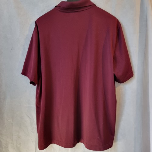 Greg Norman Large Mens PlayDry Golf Short Sleeve Polo Shirt Sports Top Dark Red - Picture 4 of 4