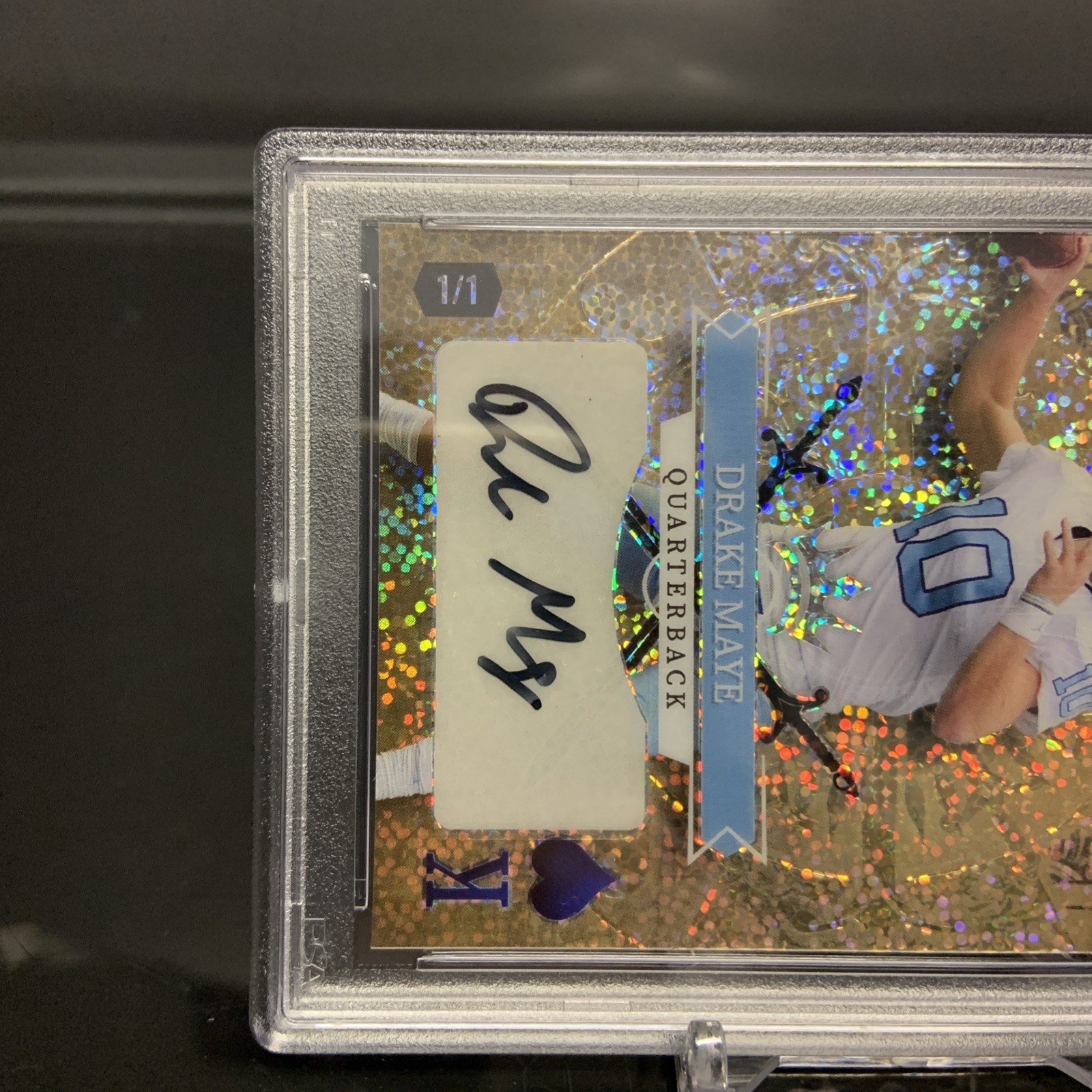TRUE 1/1 DRAKE MAYE 2023 WILD CARD RC AUTO KING GOLD SPARKLE HOLO #1/1 PSA ROY view 4