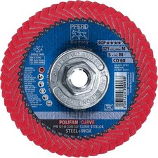 Pferd 67217 5" X 5/8-11 Thd. Polifan Flap Disc - Co Sgp Curve Steelox, Ceramic