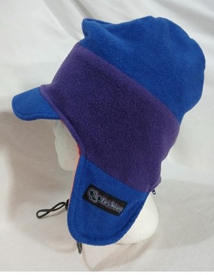 Vintage Early Winters Fleece Bomber Style Winter Cap Hat Multicolor '90s USA