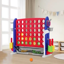 Giant Jumbo 4-to-Score Set 4 in a Row Connect Game Ring Toss, Basketball, Golf
