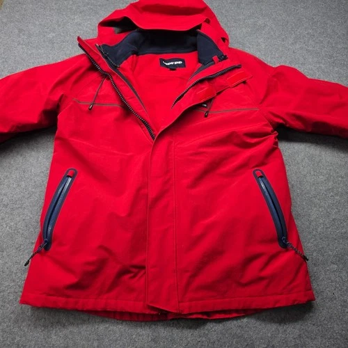 Lands End Mens Red Squall Waterproof Hooded Parka Jacket Medium 38-40 Fleece - product listing photo