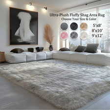 Plush Shag Area Rug - Modern Rectangle
