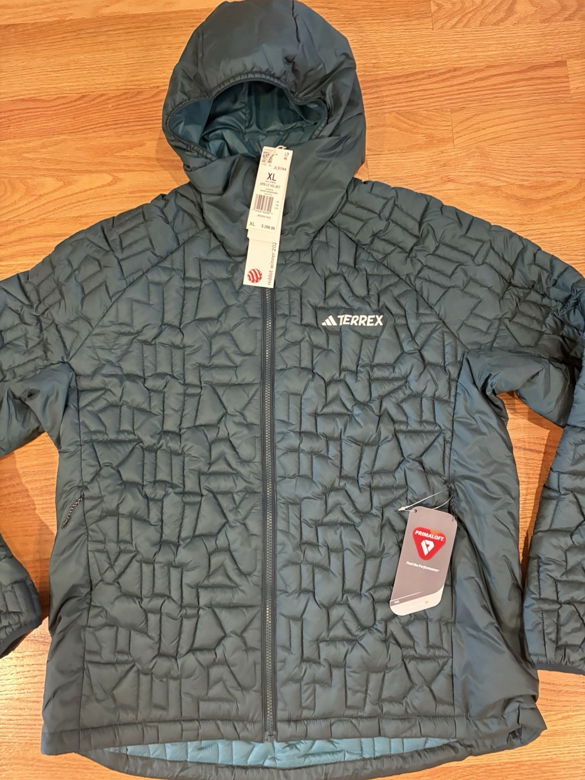 Adidas Terrex Xperior PrimaLoft Fill Insulated Hooded Jacket green Men XL JL9744 image 2