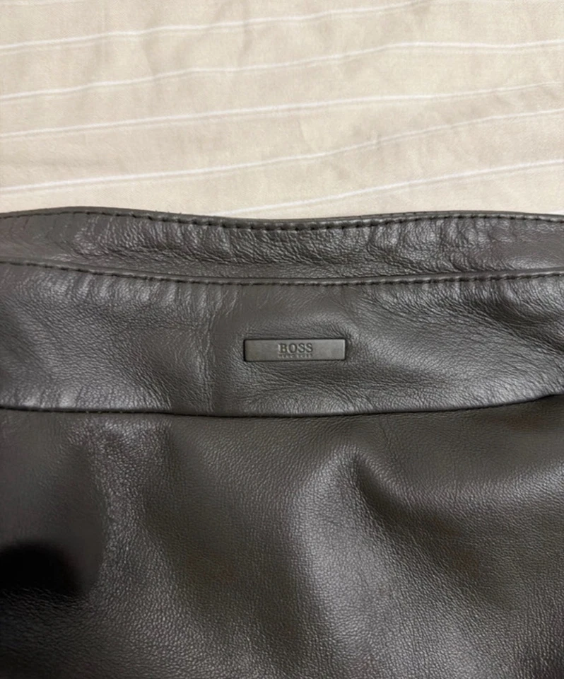 BOSS Man Herren Lederjacke Leather Jacket Braun Brown Gr. 52 (L) - Bild 4 von 4