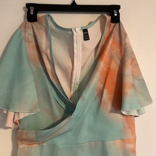Romper Orange Teal SHEIN