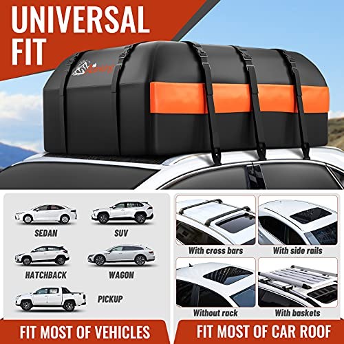 Car Rooftop Cargo Carrier Bag Waterproof Heavy Duty 840D Car Roof 15 Cubic Feet - Picture 6 of 8