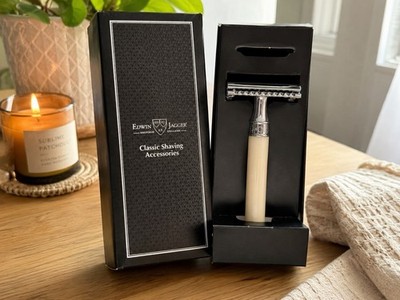 Edwin Jagger Double Edge Safety Razor Metal Handle, Chrome Head