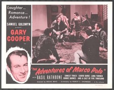 Adventures of Marco Polo 11x14 Title Lobby Card Gary Cooper Basil Rathbone Binni