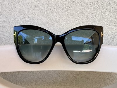 Tom Ford Anoushka TF371 01B Damen Sonnenbrille Cat-Eye Schwarz Grau 140