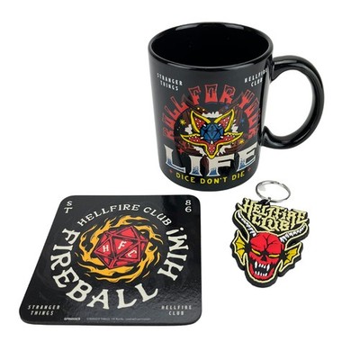 Stranger Things GeschenkSet mit Tasse, Untersetzer und Schlüsselanhänger in G...