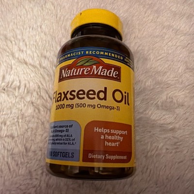 Nature Organic Flaxseed Oil 1000mg Omega 3 100 Softgels exp 11/2027