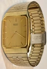 Seiko Quartz Mens Gold Tone Running Vintage Watch 5Y30-5009
