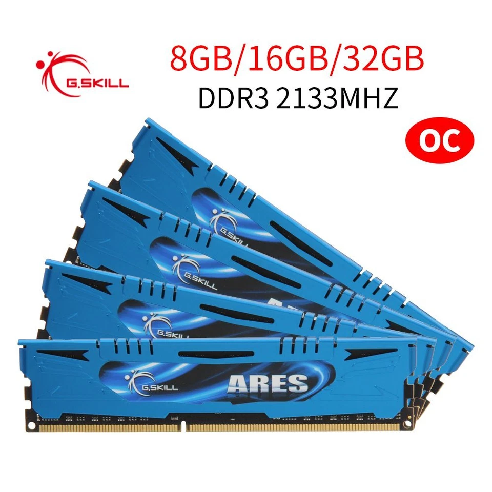 G.Skill Ares 32GB 16GB 8GB DDR3 2400Mhz 2133MHz 1866MHz 1600MHz PC Memory LOT AB - Image 2 of 4
