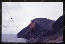 sl09 Original Slide 1960's Hawaii  Oahu coast lava running 481a