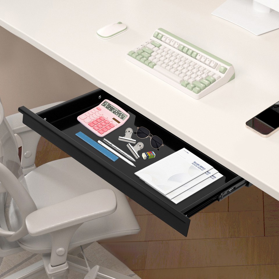 Under Desk Sliding PullOut Drawer Drawer Storage Organizer For