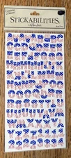 Stickabilities The Paper Studio USA Alphabet Letter Alpha Red White Blue Sticker
