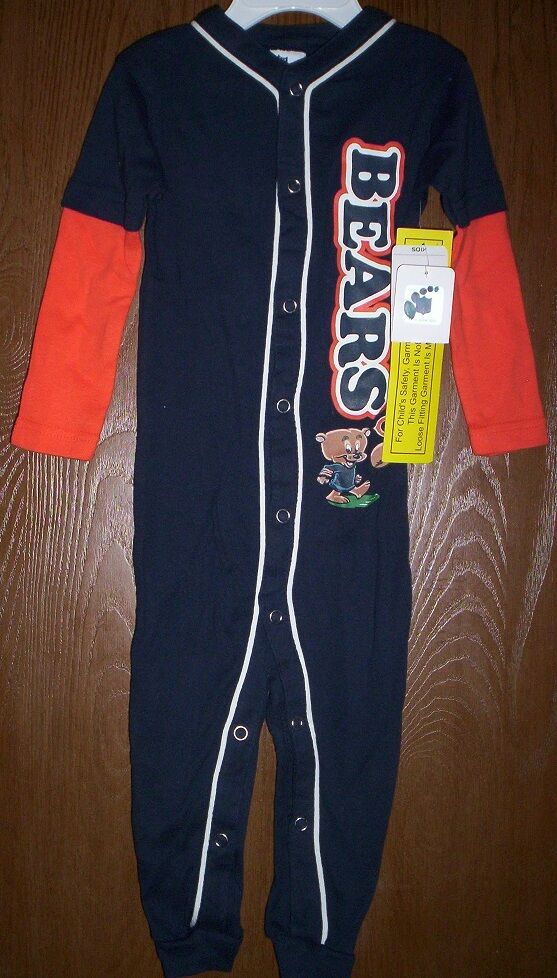 NFL 4 years warranty Chicago BEARS Pajamas One Piece 12 Toddler months New York Mall Romper NeW