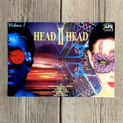 Yikes & Swing Head II Head Rave Flyer. The Sanctuary, MK. February 19th 1993.